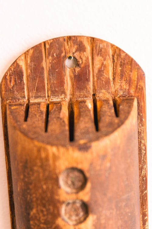 Antique Wooden Wall-Mounted Kitchen Tool Holder