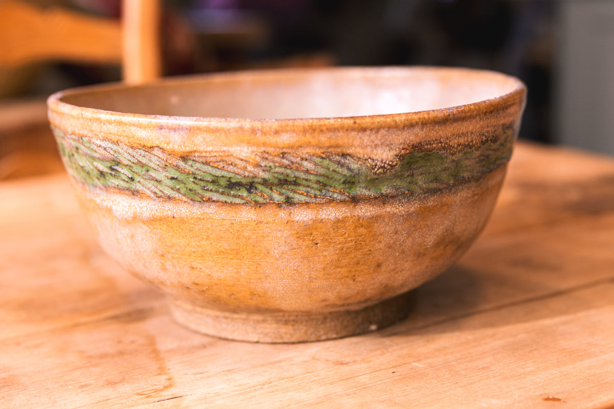 Hand-Glazed Earthenware Serving Bowl