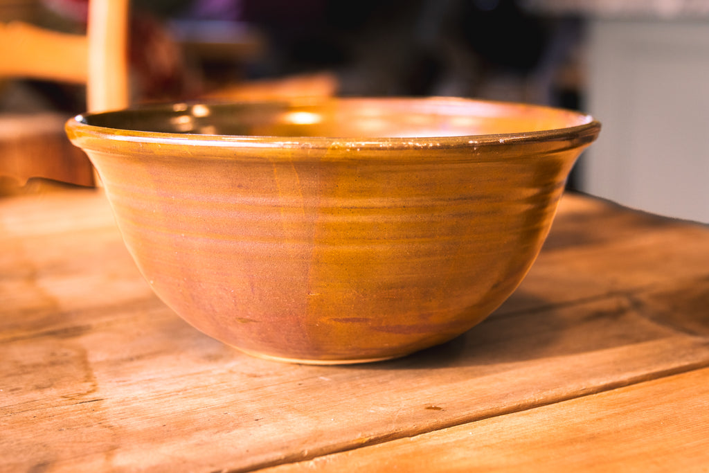 Hand-Glazed Earthenware Serving Bowl
