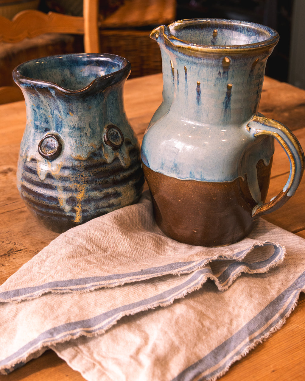 Handmade Coastal Stoneware Pitcher Set