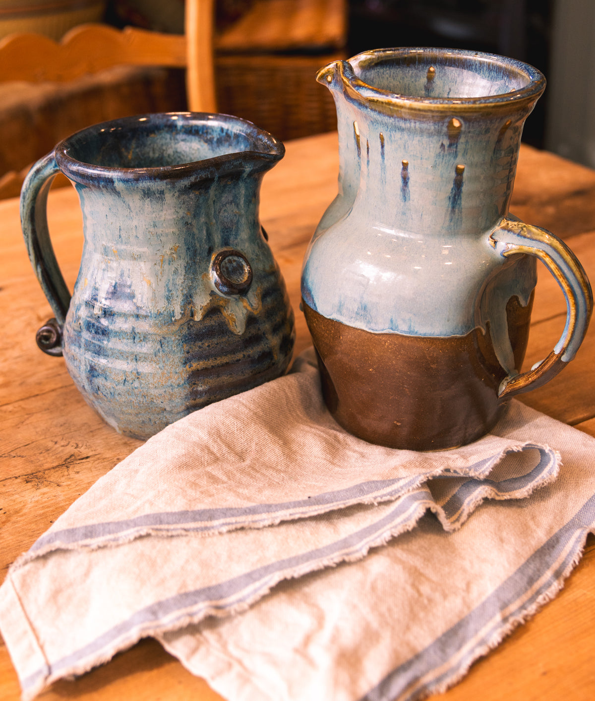 Handmade Coastal Stoneware Pitcher Set