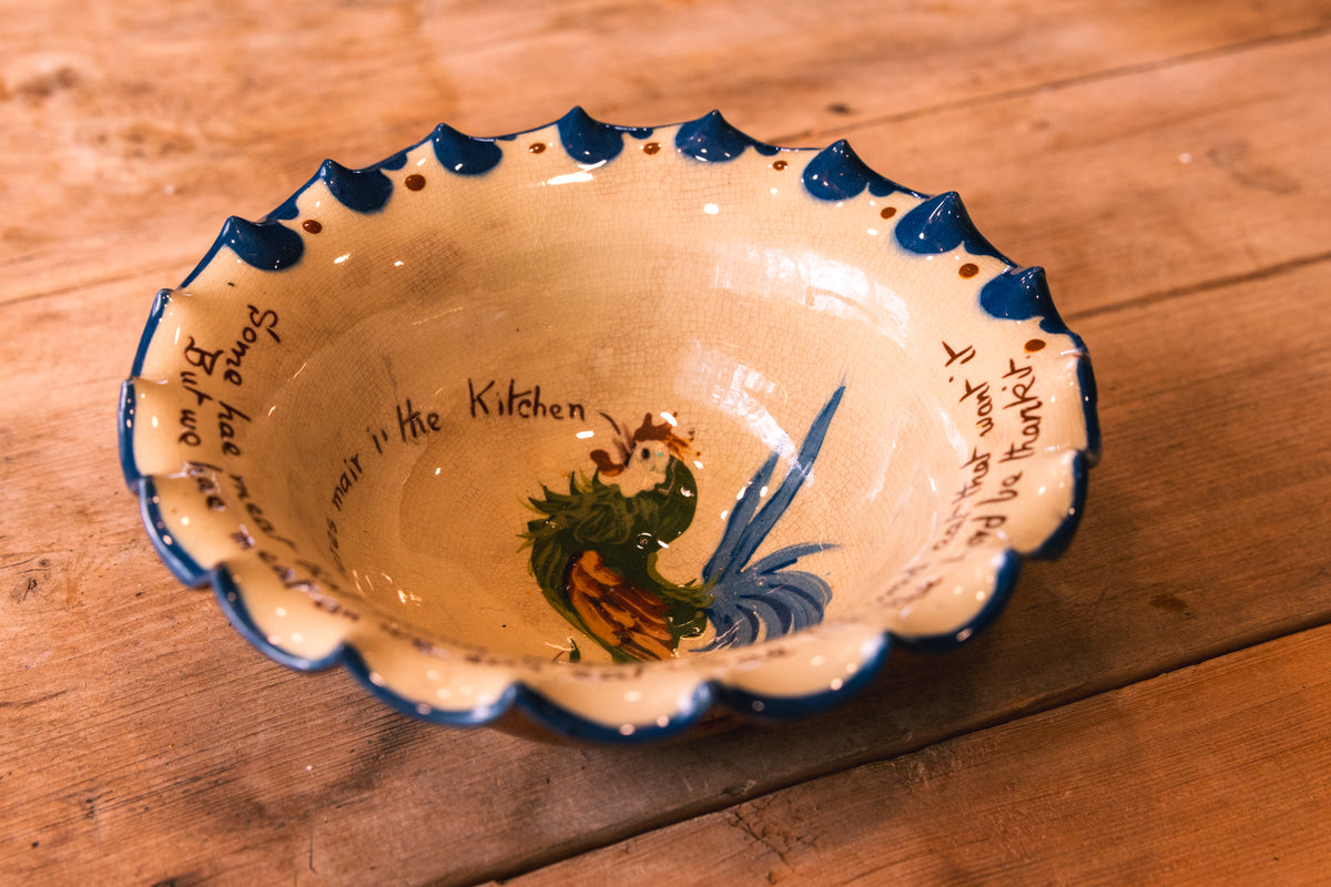 Vintage English Rooster Kitchen Bowl