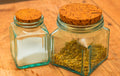 Vintage Glass Apothecary Jar Pair