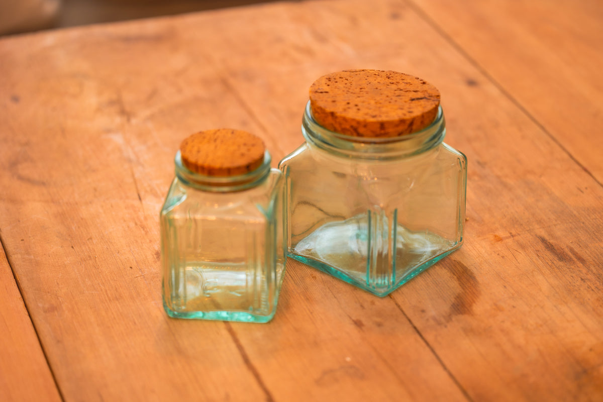 Vintage Glass Apothecary Jar Pair