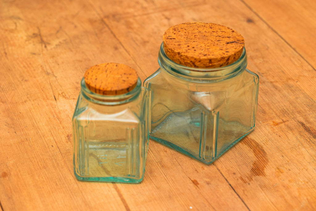 Vintage Glass Apothecary Jar Pair