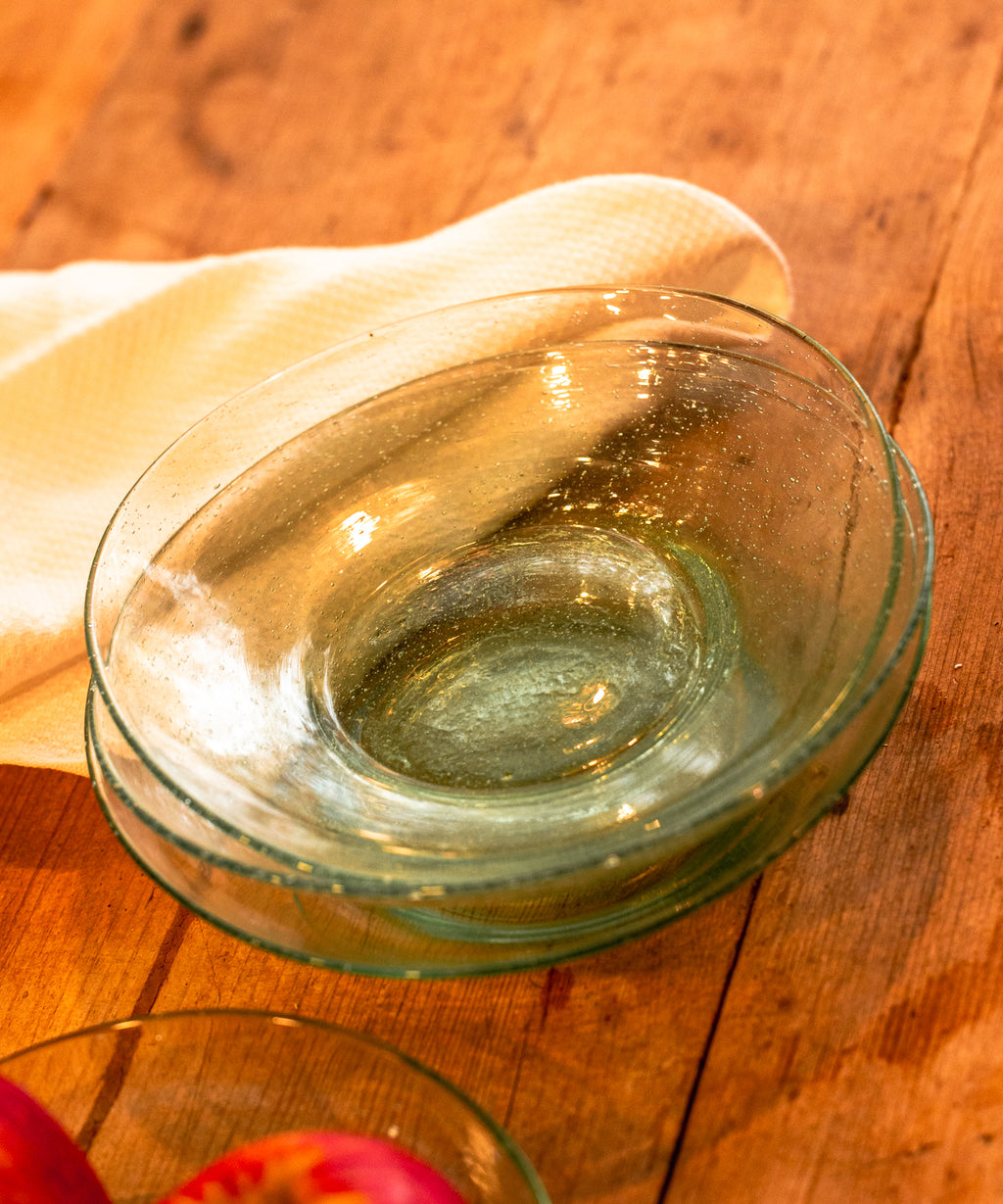 Set of Four Hand-Blown Sea Glass Bowls